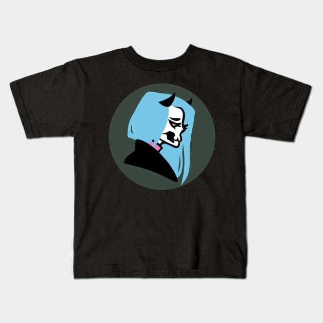 Sad sceleton Kids T-Shirt by LinDemonic